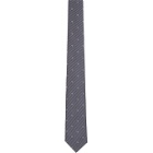 Giorgio Armani Navy Jacquard Stripe Logo Tie