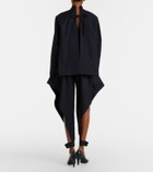 Alaïa Ruffled cotton gabardine tapered pants