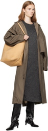 UMBER POSTPAST Gray Viscose Jersey Insulated Midi Dress