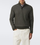 Incotex Ribbed-knit virgin wool half-zip sweater
