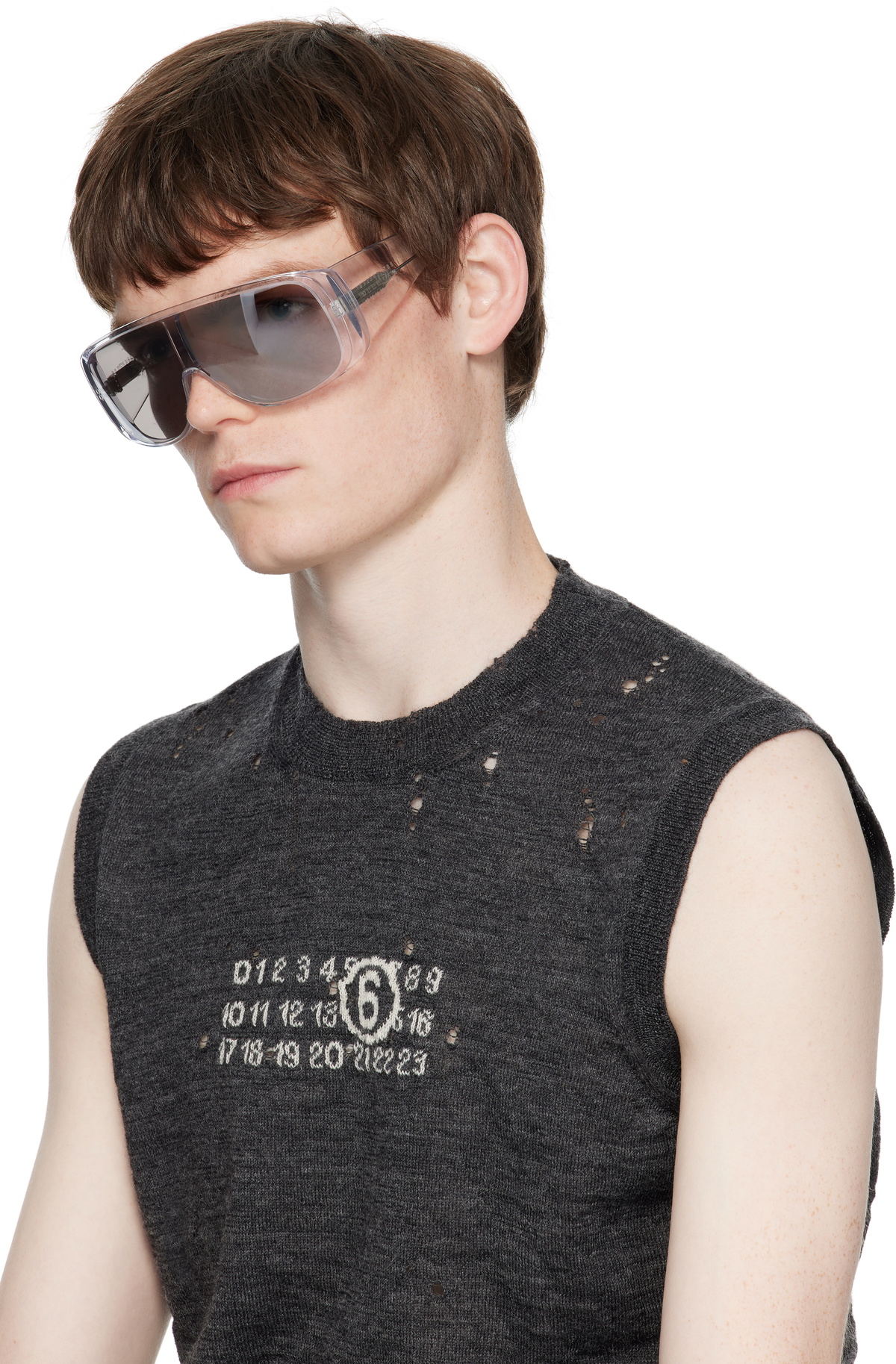 【関税＆送料込み】Mm6 Maison Margiela Mask Sunglasses MM6 Maison Margiela: Brown Mask Sunglasses | SSENSE