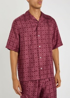 Amiri MA Quad Logo-monogrammed Silk Shirt Dark Red