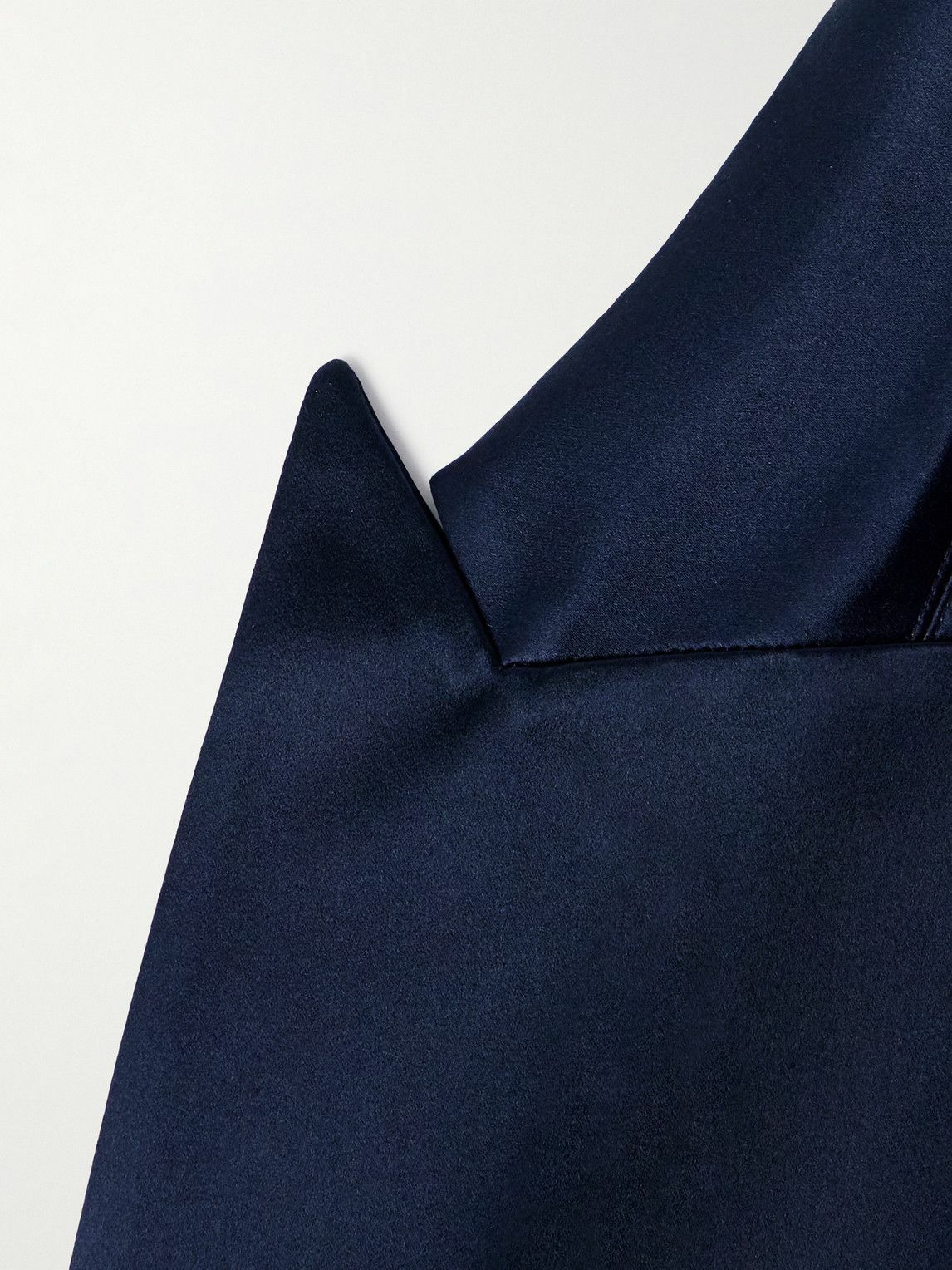 Valentino Garavani - Double-Breasted Silk-Satin Suit Jacket - Blue