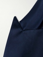 Valentino Garavani - Double-Breasted Silk-Satin Suit Jacket - Blue