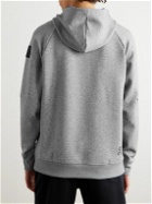 ON - Mesh-Panelled Logo-Appliquéd Recycled-Jersey Hoodie - Gray