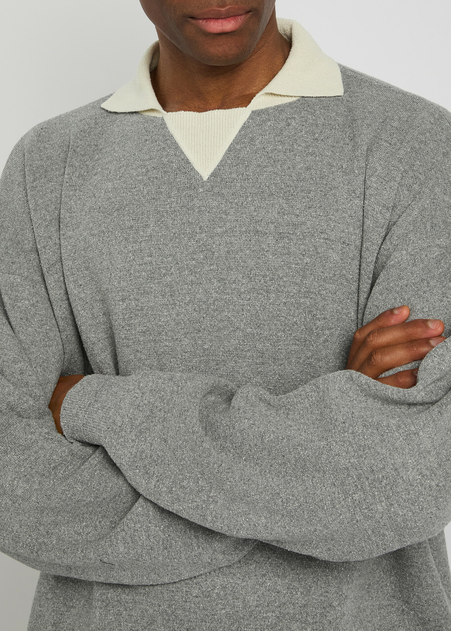 Calvin Klein Desmond Silk-knit Polo Grey