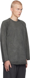 YLÈVE Gray Open End Cotton Pigment Dye Baseball T-shirt