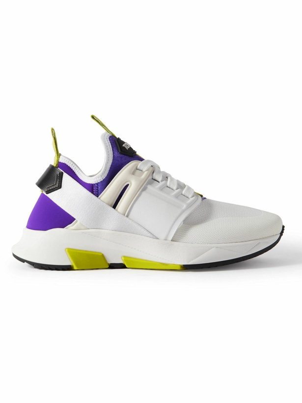 Photo: TOM FORD - Jago Scuba, Mesh and Leather Sneakers - White