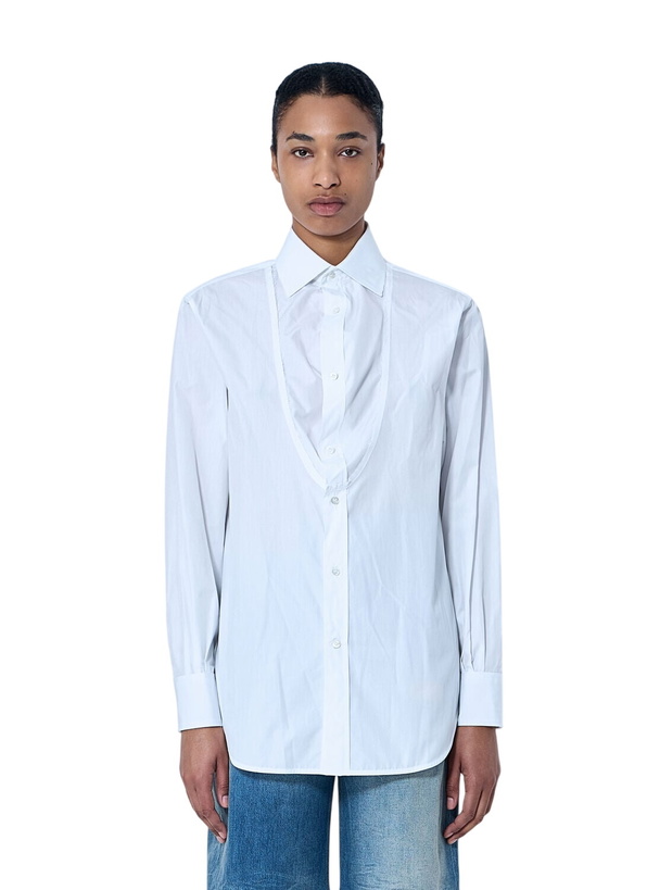 Photo: Maison Margiela White Folded V-Neck Collar Shirt