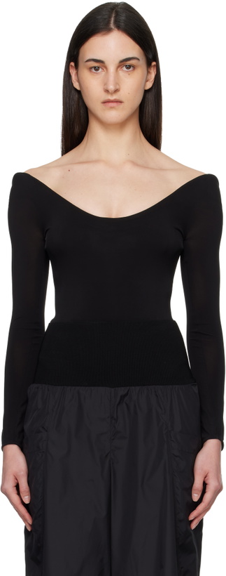 Photo: ALAÏA Black Curved Soft Jersey Bodysuit