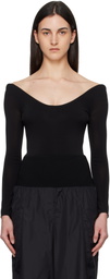 ALAÏA Black Curved Soft Jersey Bodysuit