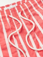 Atalaye - Suertea Short-Length Striped Swim Shorts - Red