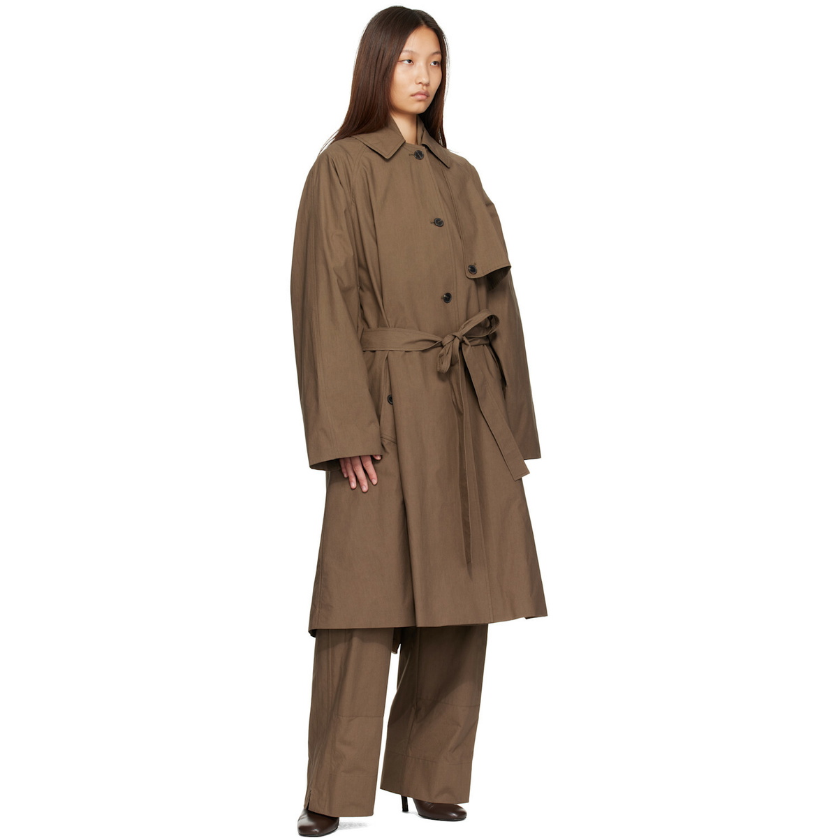 Calvin Klein Collection Brown Zeland Trench Coat
