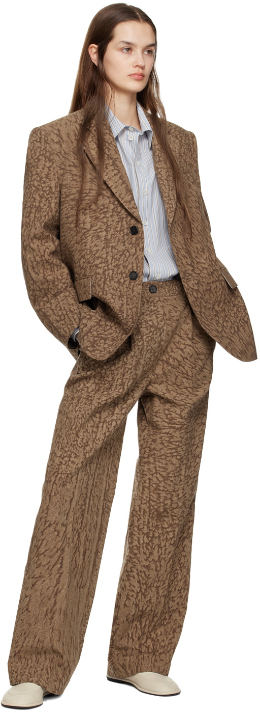 UMBER POSTPAST Brown Creased Trousers