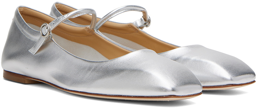 Aeyde Silver Uma Ballerina Flats Aeyde