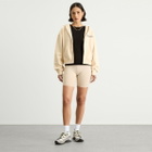 Sporty & Rich Women's Lion Health Cropped Zip Hoodie in Cream