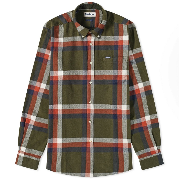 Photo: Barbour Men's Folley Tailored Shirt in Olive