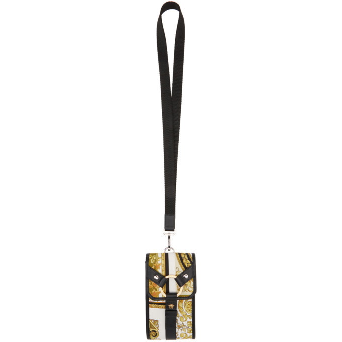 Photo: Versace Black and Gold Barocco Mosaic Bondage Pouch