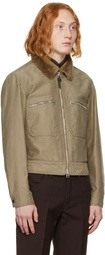 TOM FORD Khaki Zip-Up Jacket