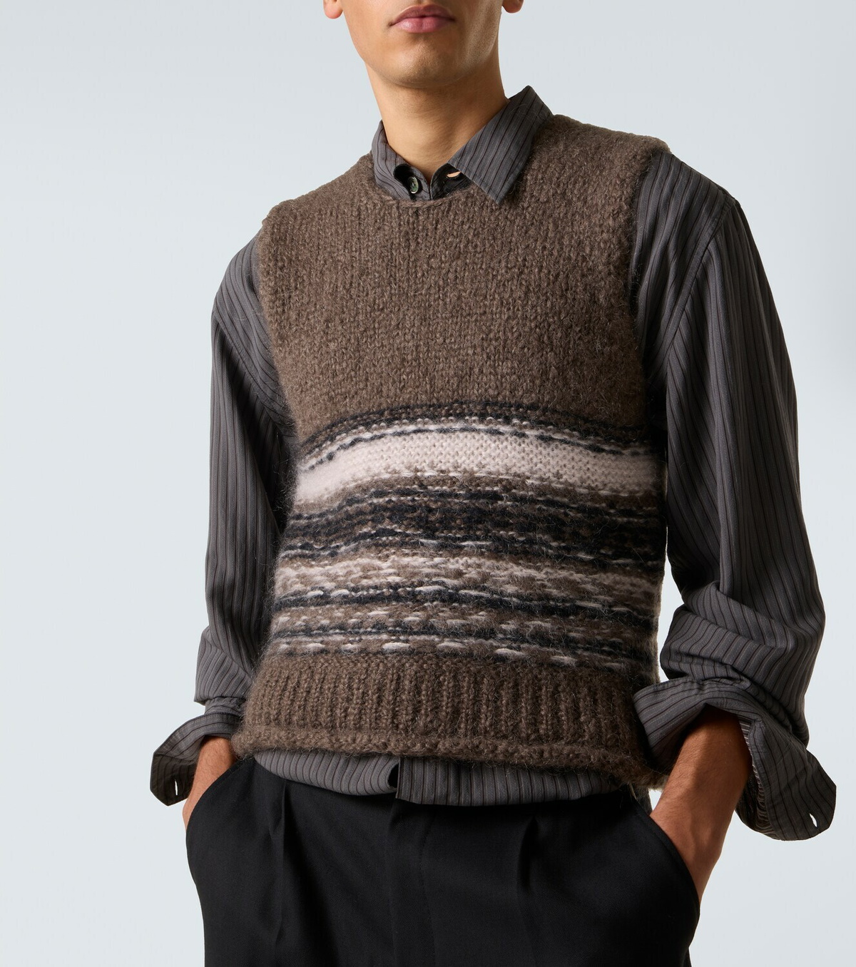 Our Legacy Pleaser striped wool-blend sweater vest