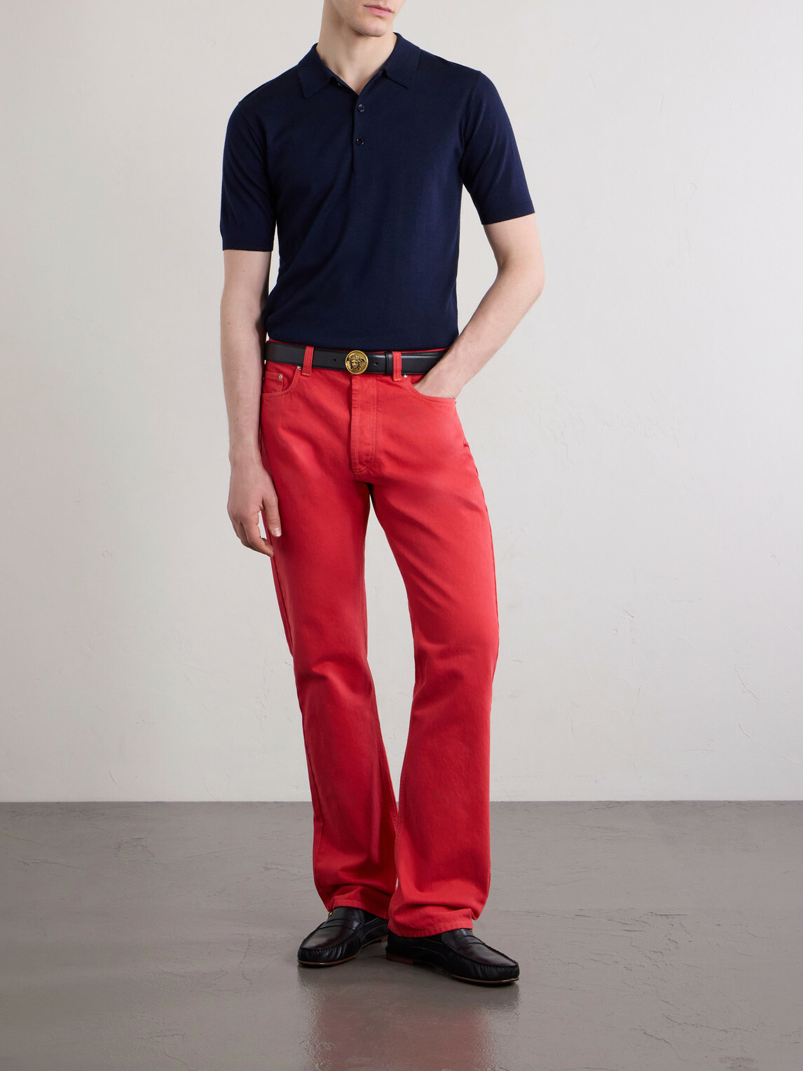 Versace - Straight-Leg Logo-Appliquéd Jeans - Red