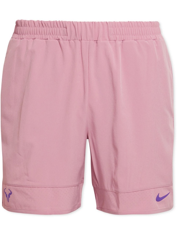 Photo: Nike Tennis - NikeCourt Rafa Perforated Dri-FIT Tennis Shorts - Pink