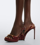 Gucci Donna patent leather platform sandals