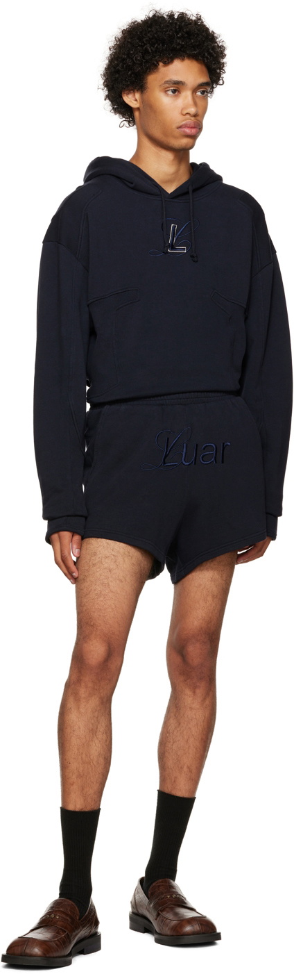 Luar Navy Embroidered Shorts