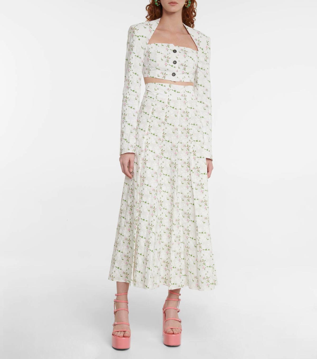 Philosophy di Lorenzo Serafini Floral cotton crop top