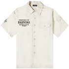 Balenciaga Men's Property Of Oversized Short Sleeved Shirt in Seashell