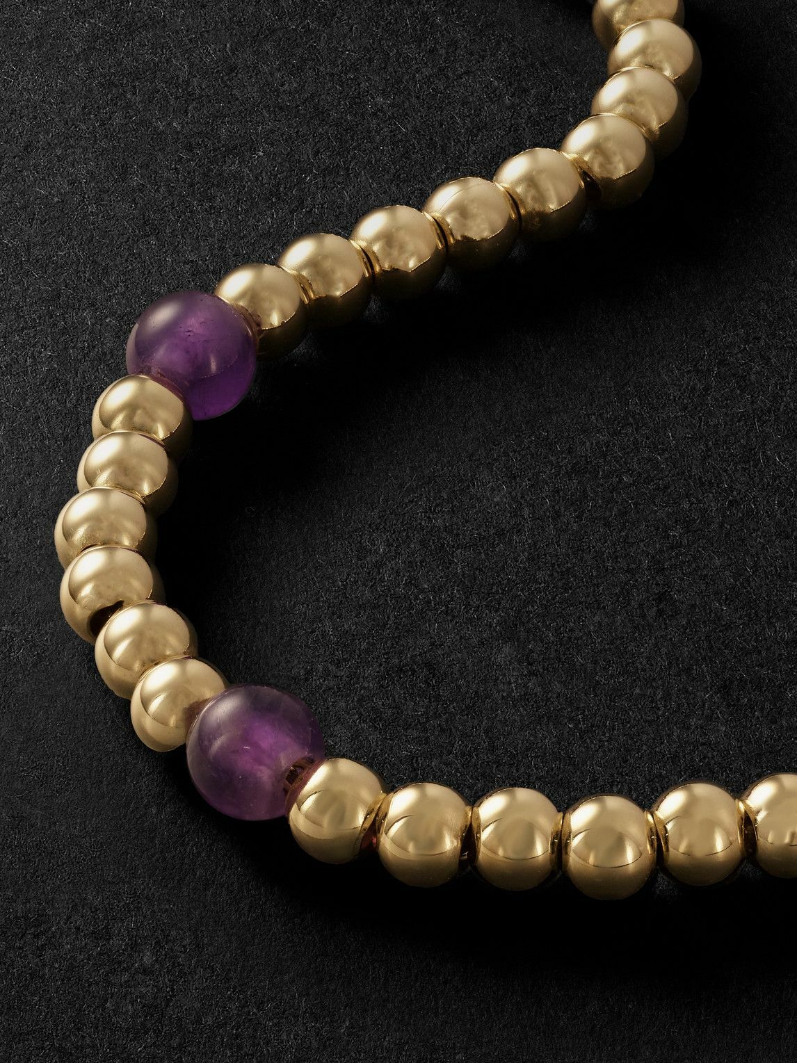 PATTARAPHAN - Tri Anya Baby Cycle 14-Karat Gold Amethyst Bracelet