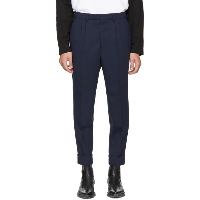 Photo: AMI Alexandre Mattiussi Navy Carrot Fit Trousers 