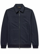 Loro Piana - Kawaguchi Cotton, Linen and Cashmere-Blend Jersey Bomber Jacket - Blue