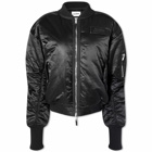 Jean Paul Gaultier Women's Back Logo Bomber Jacket in Black