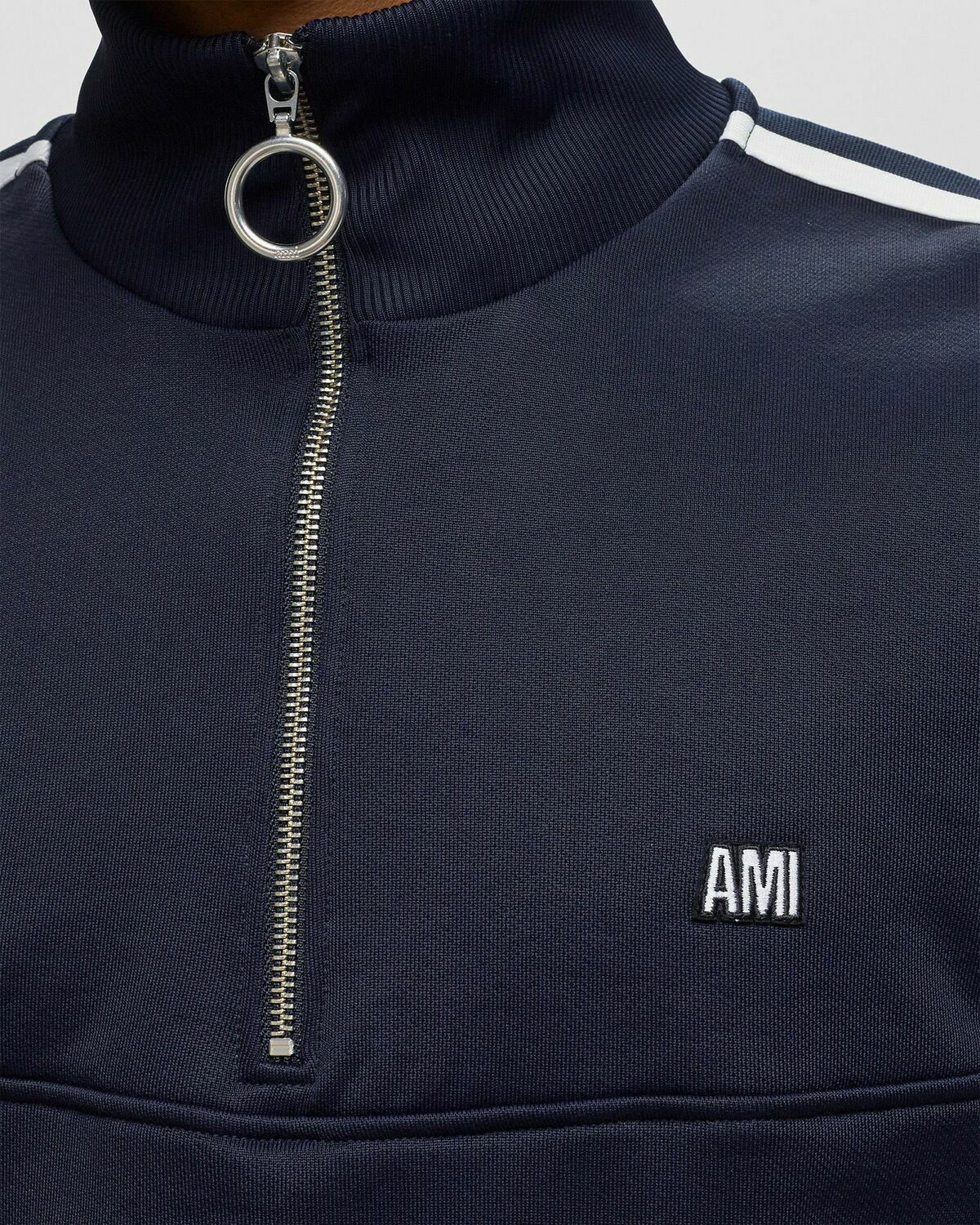 Ami Paris Fly Sweatshirt Blue Half Zips AMI