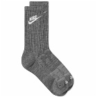 Nike Men's Everyday Plus Cushioned Crew Sock in Black/White