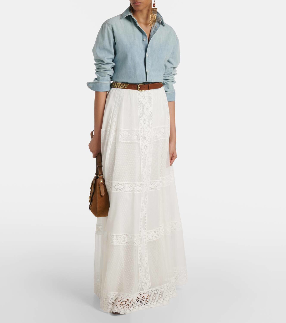 Ralph Lauren Collection Malti cotton and silk maxi skirt