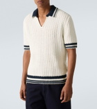 Orlebar Brown Swift crochet striped cotton polo shirt