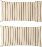 Tekla Two-Pack Beige & Brown Percale Pillowcases