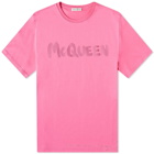 Alexander McQueen Men's Graffiti Logo T-Shirt in Sugar Pink/Mix