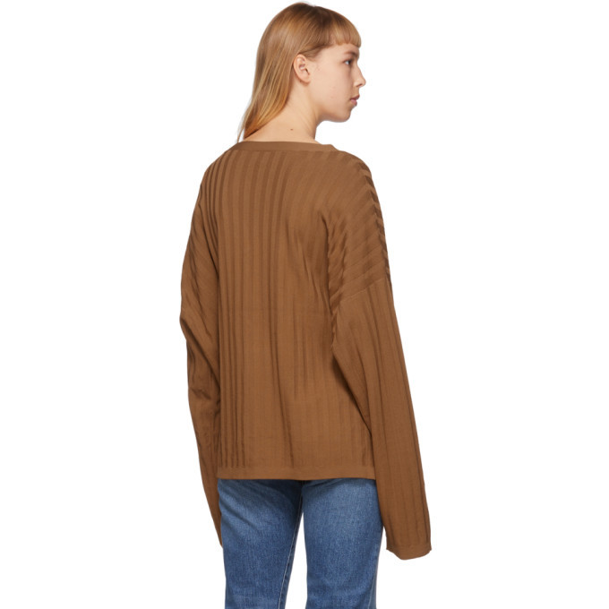 Toteme Brown Ribbed Vinci Cardigan