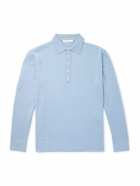 UMIT BENAN - Sunset Slim-Fit Cashmere and Silk-Blend Polo Shirt - Blue