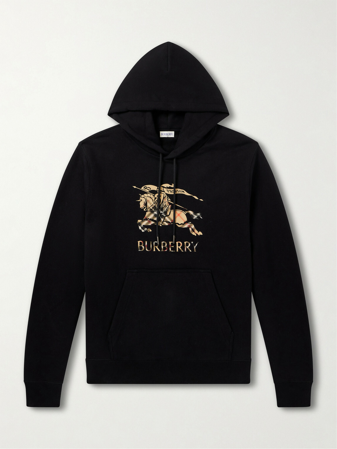 Burberry - Logo-Print Cotton-Jersey Hoodie - Black Burberry