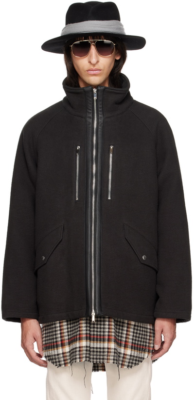 Photo: The Letters Black Zip Jacket
