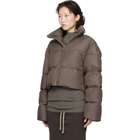 Rick Owens Moncler + Rick Owens Taupe Cropped Cyclopic Down Jacket
