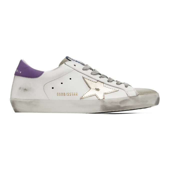 Photo: Golden Goose White and Purple Superstar Sneakers