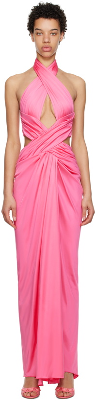 Photo: Moschino Pink Draped Maxi Dress