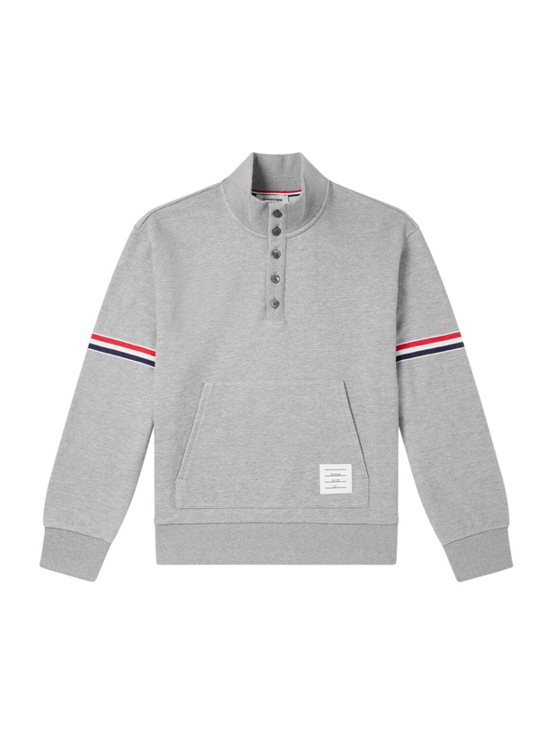 Photo: Thom Browne - Cotton-Piqué Sweatshirt - Gray