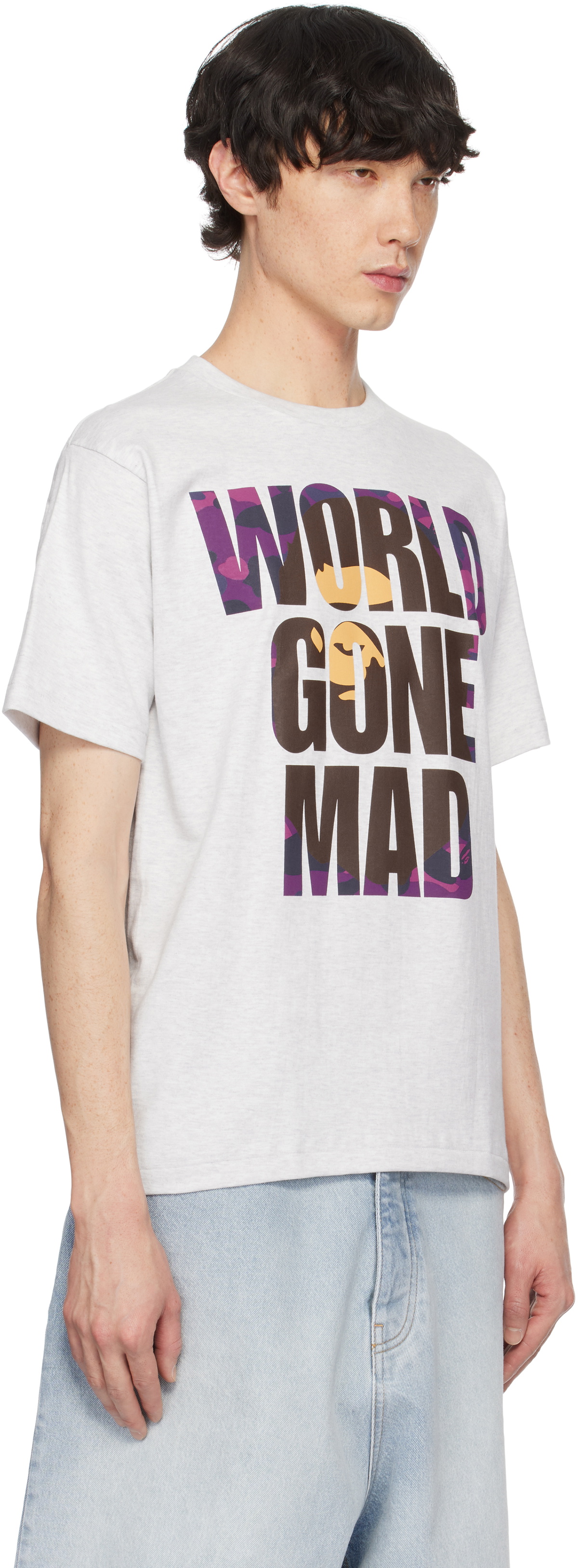BAPE Gray Camo WGM Ape Head Overlap T-shirt A Bathing Ape