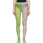 Marc Jacobs Green The Left and Right Print Tights